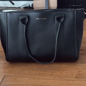 Poppy & Peonies Black Tote